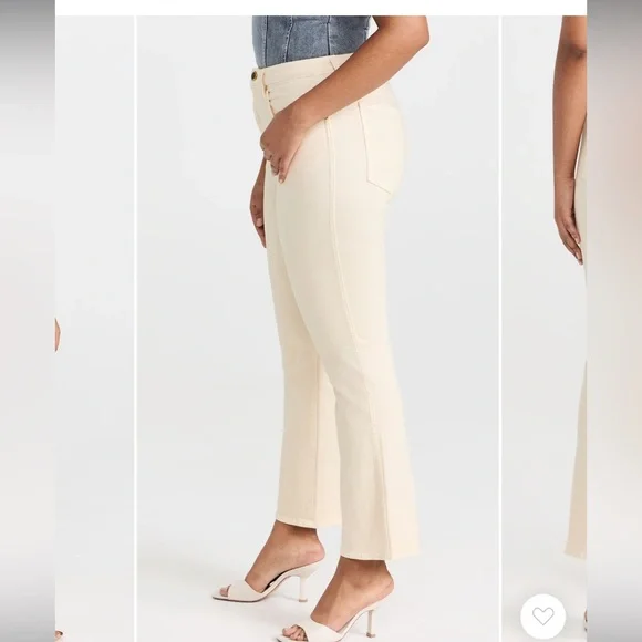 Khaite Cream Straight-Leg ankle slight flare Jeans - Picture 5 of 8